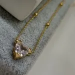 COLAR OURO CORAÇÃO CRISTAL B	