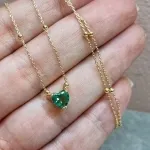 COLAR OURO CORAÇÃO TURMALINA B	