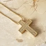 COLAR OURO CRUZ GROSSA ZIRC