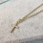 COLAR OURO CRUZ ZIRC	