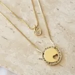 COLAR OURO DUPLO CORAÇÃO 