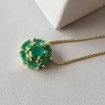 COLAR OURO FLOR ESMERALDA G