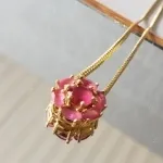 COLAR OURO FLOR RUBI G
