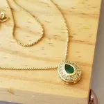 COLAR OURO GOTA ESMERALDA ZIRC