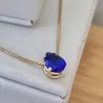 COLAR OURO GOTINHA SAFIRA