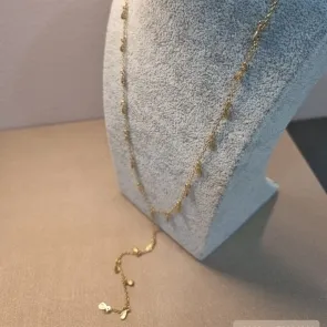 COLAR OURO GRAVATINHA GOTINHAS	