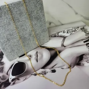 COLAR OURO LONGO PING CRISTAL