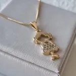 COLAR OURO MENINA ZIRCÔNIAS