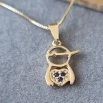 COLAR OURO MENINO ZIRC AZUL