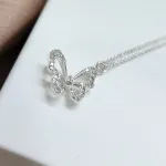 COLAR PRATA BORBOLETA ZIRC	