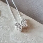 COLAR PRATA BORBOLETA ZIRC 