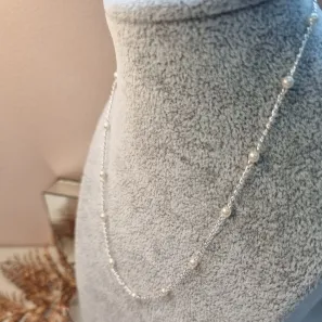 COLAR PRATA CHOKER PEROLAS P	
