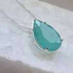 COLAR PRATA ESMERALDA COLOMBIANA	