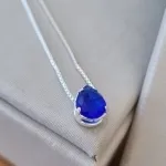 COLAR PRATA GOTINHA SAFIRA