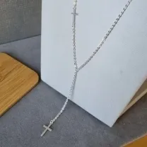 COLAR PRATA GRAVATINHA CRUZ	