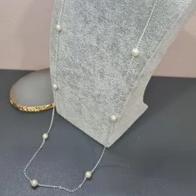 COLAR PRATA LONGO PÉROLAS