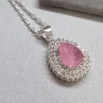 COLAR PRATA LUX GOTA PINK FUSION	