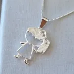 COLAR PRATA MENINA LAÇO