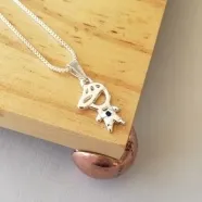 COLAR PRATA MENINO ZIRC AZUL