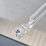 COLAR PRATA MENINO ZIRC AZUL