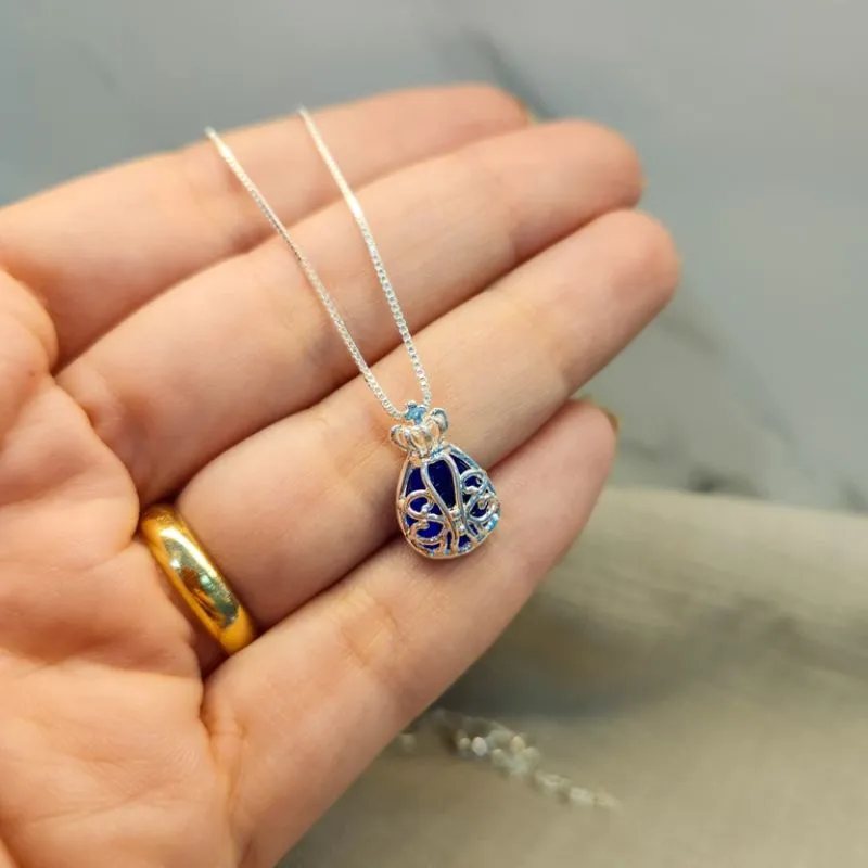 COLAR PRATA NS AZUL