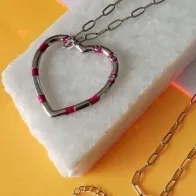 COLAR RB CORAÇÃO PINK