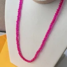 COLAR RB CRISTAIS DE VIDRO PINK
