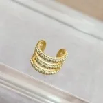 PIERCING FAKE OURO 3 FILEIRAS ZIRC