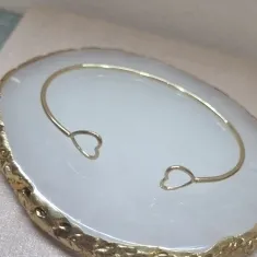 PULSEIRA BRACELETE OURO CORAÇÃO