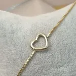PULSEIRA OURO CORAÇÃO VAZADO	