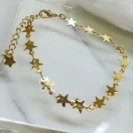 PULSEIRA OURO ESTRELINHAS CHAPADAS