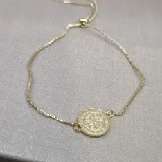 PULSEIRA OURO MEDALHA DE SÃO BENTO	