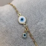 PULSEIRA OURO OLHO GREGO BRANCO	
