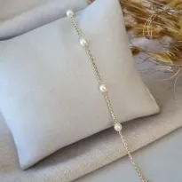 PULSEIRA OURO PÉROLAS ESPASSADAS