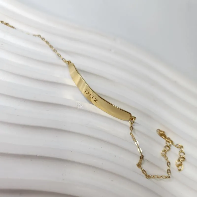 PULSEIRA OURO PLACA PAZ