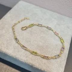 PULSEIRA OURO RETANG COLORIDO	