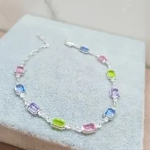 PULSEIRA PRATA COLORIDA QUAD	