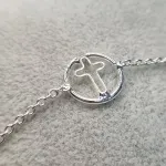 PULSEIRA PRATA CRUCIFIXO VAZADO	