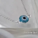 PULSEIRA PRATA OLHO DE VIDRO	