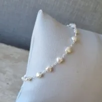 PULSEIRA PRATA PÉROLA CORA