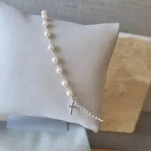 PULSEIRA PRATA PÉROLA CRUZ	