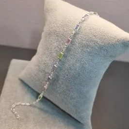 PULSEIRA PRATA RETANG COLORIDO	