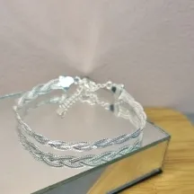 PULSEIRA PRATA TRANÇADA LUXO	