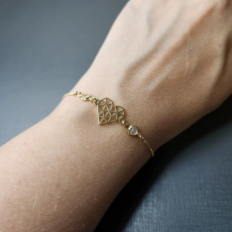PULSEIRA OURO CORAÇÃO ARABESCO