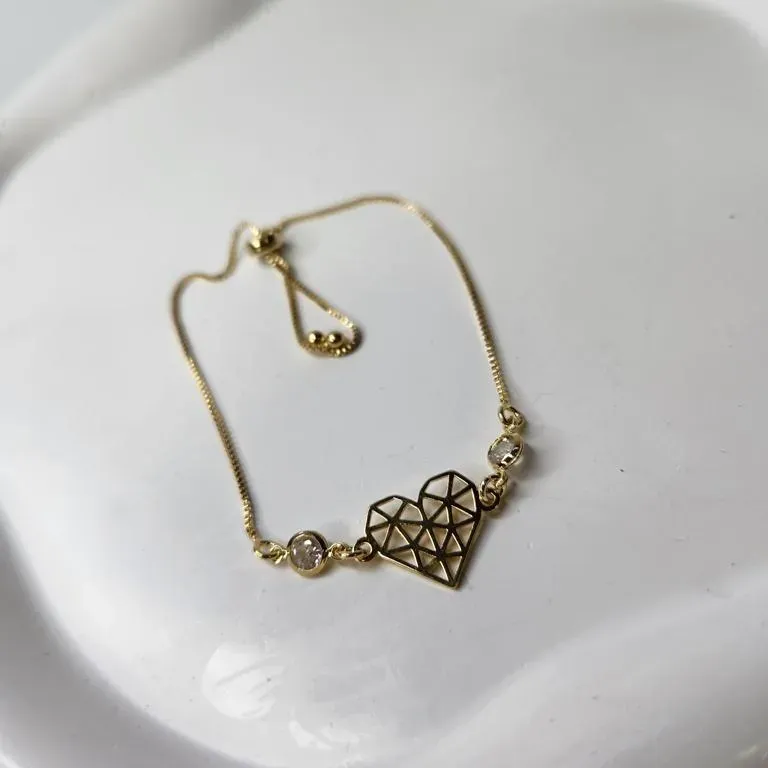 PULSEIRA OURO CORAÇÃO ARABESCO