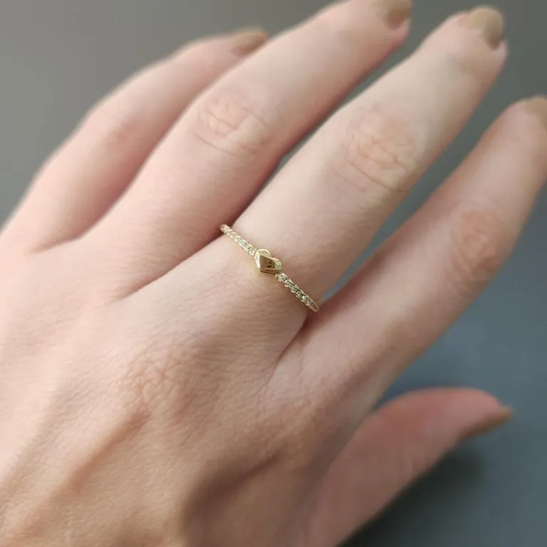 ANEL OURO CORAÇÃO ZIRCÔNIAS