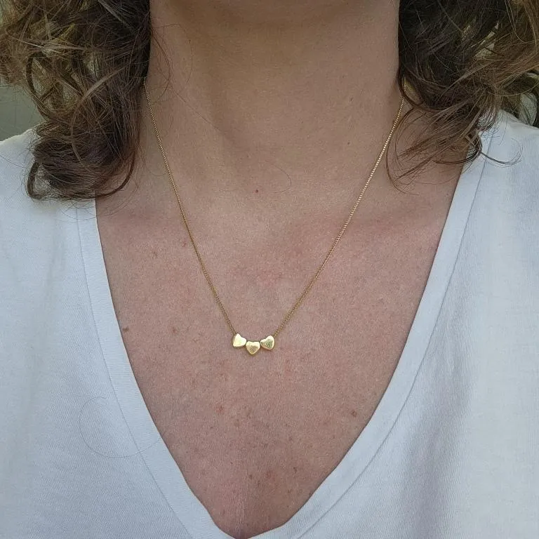 COLAR OURO 3 CORAÇÕES