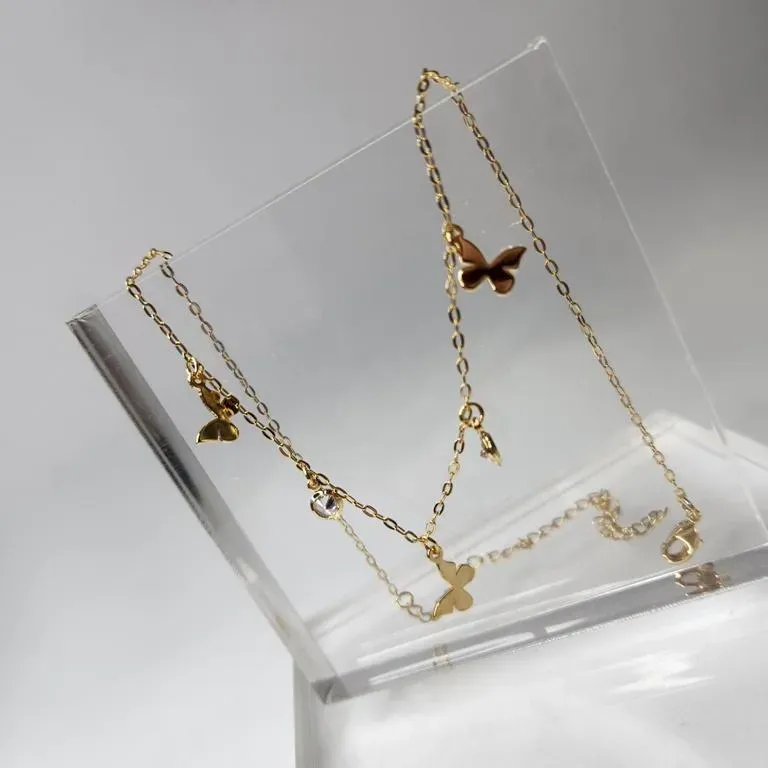 COLAR OURO BORBOLETINHAS LUZ
